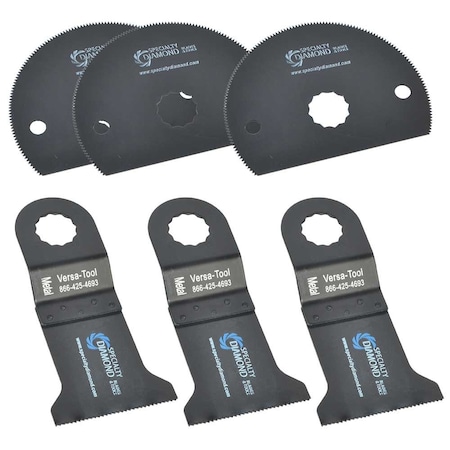 Versa Tool Nail Eater Bi-Metal Universal Oscillating Saw Blade Kit, PK 6 SB3B3I